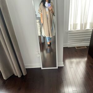 Mango knit cape style long open front cardigan sweater